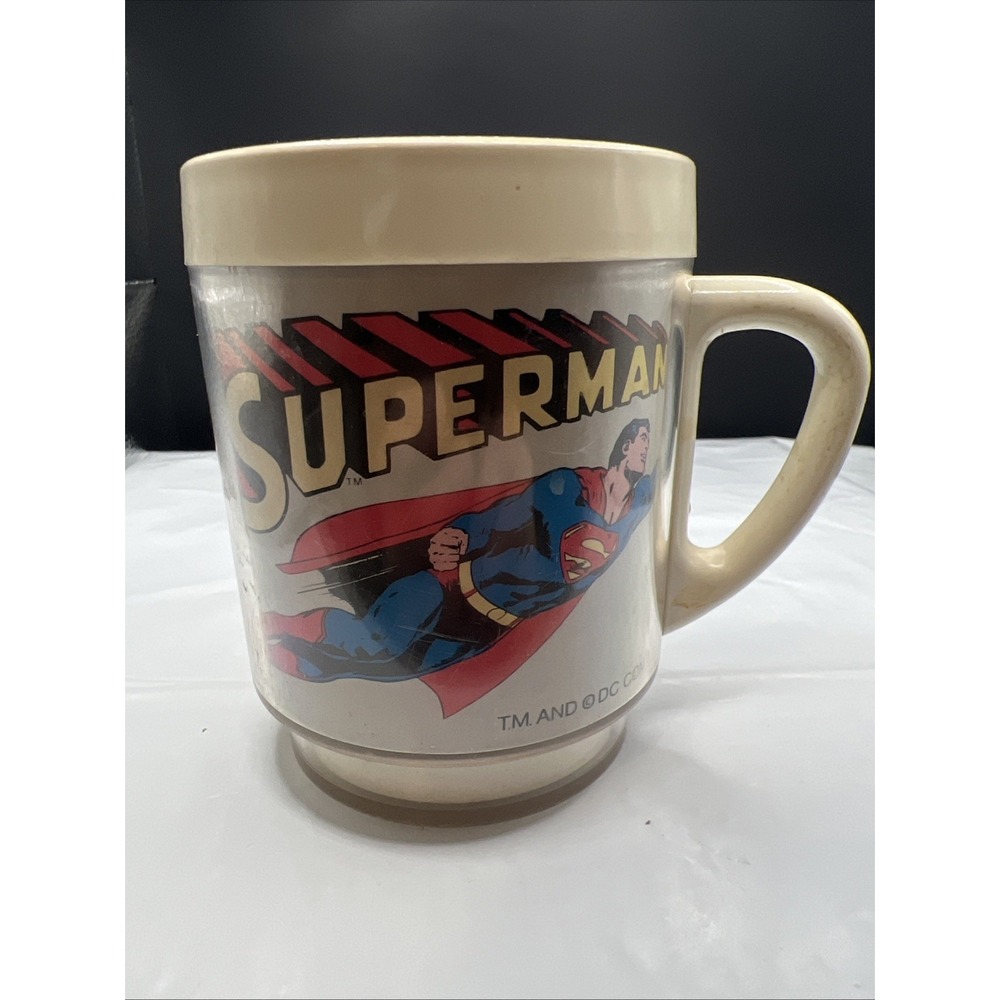 Vtg 1978 Dawn Passaic NJ DC Comics Superman Plastic Cup Mug Thermal Insulated